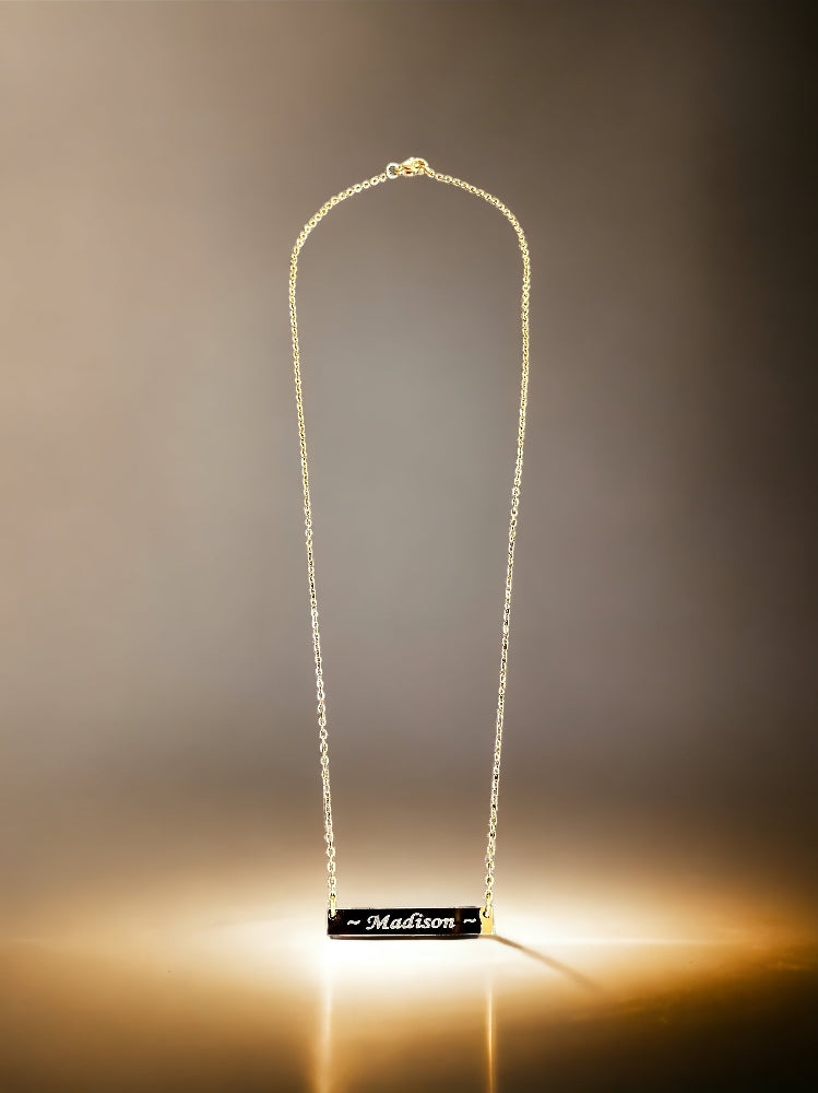 Engraved Bar Necklace