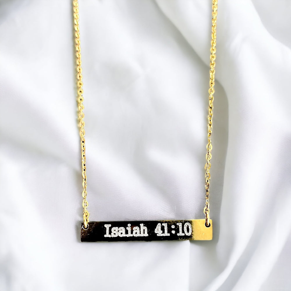 Engraved Bar Necklace