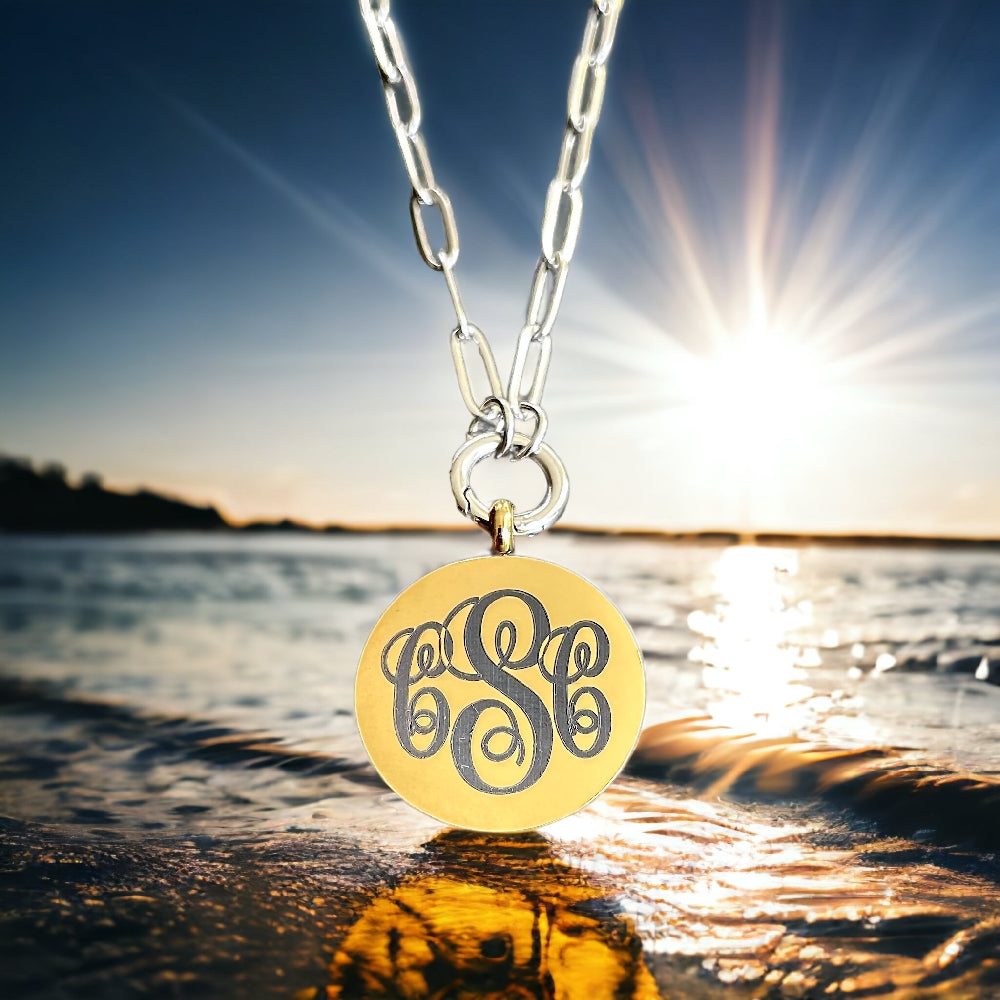 Large Round Monogram Necklace