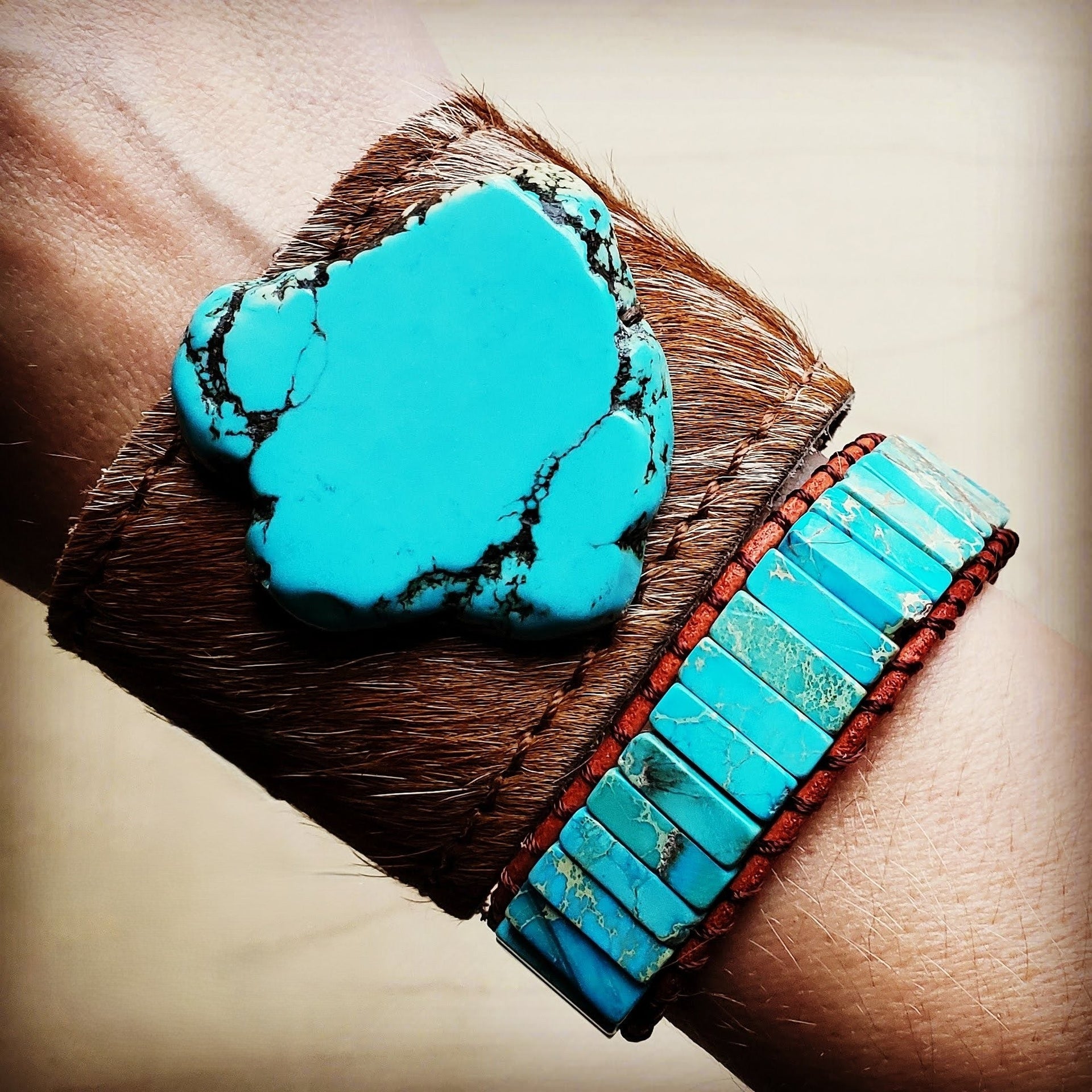 Woven Imperial Jasper Stacked Stone Bracelet