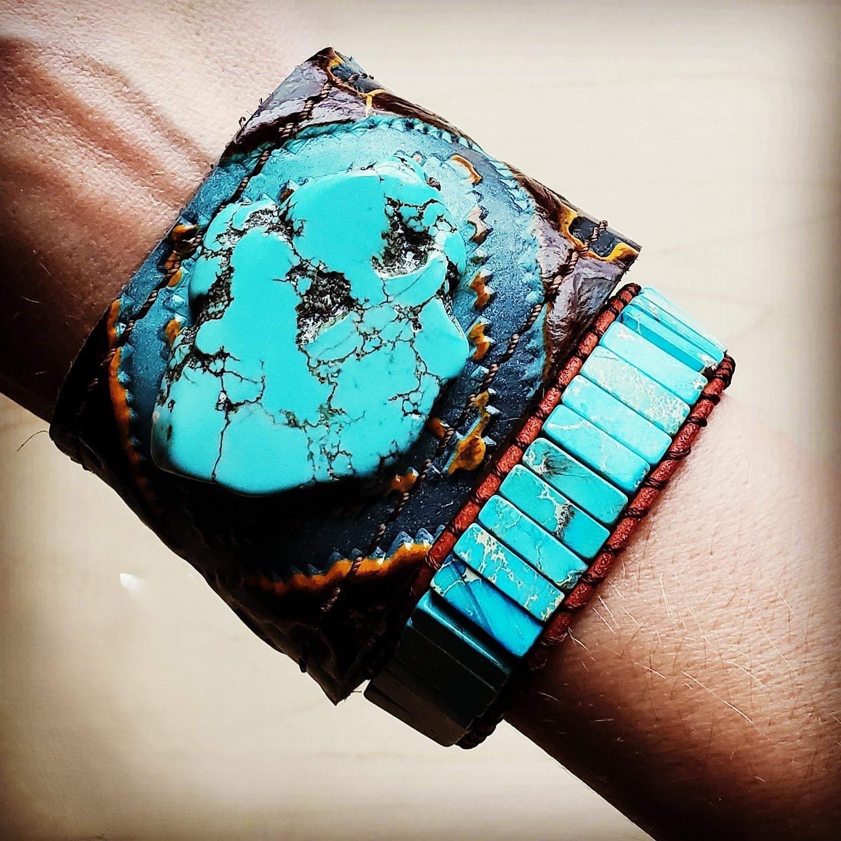 Woven Imperial Jasper Stacked Stone Bracelet