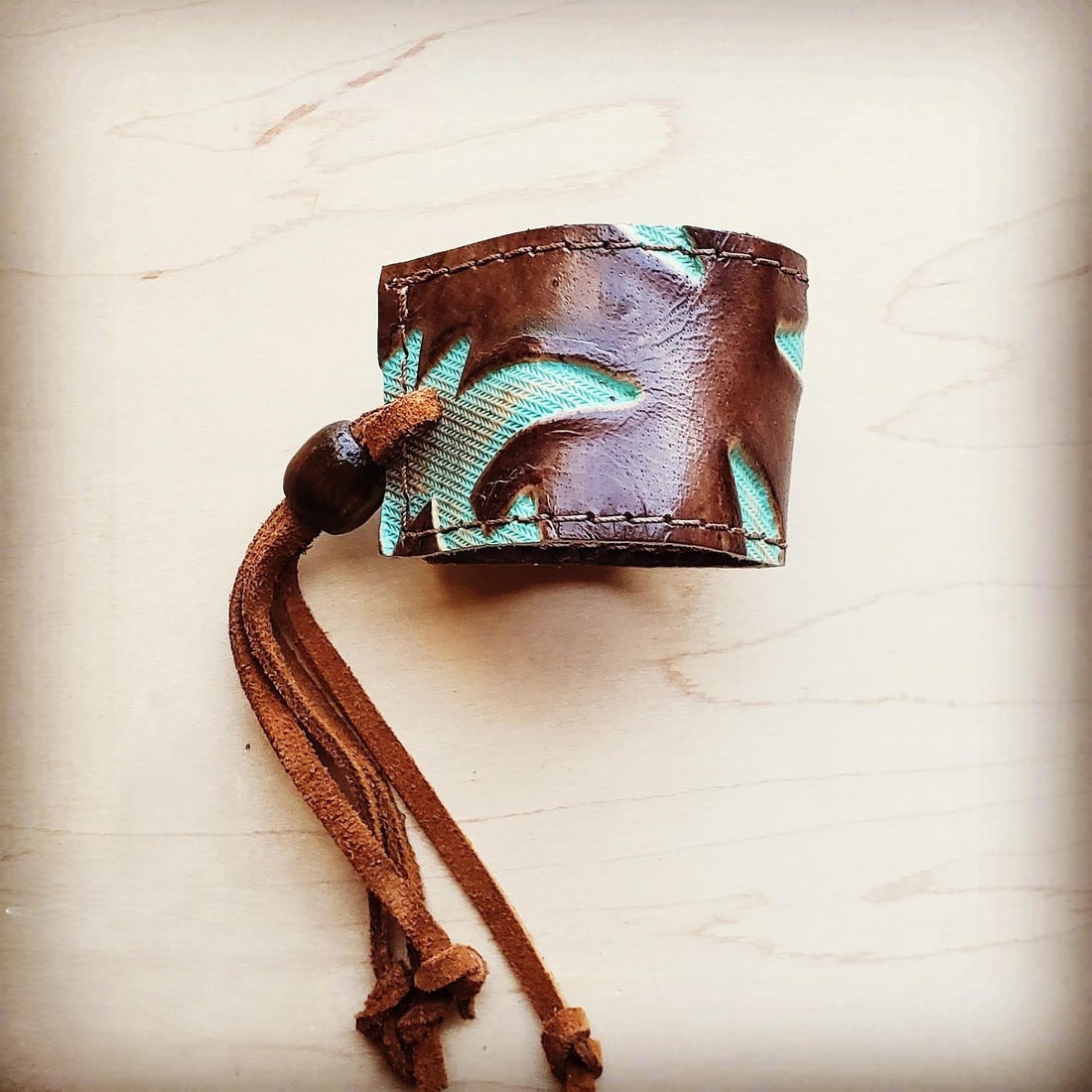 Women's Turquoise Leather Cuff Bracelet Adjustable