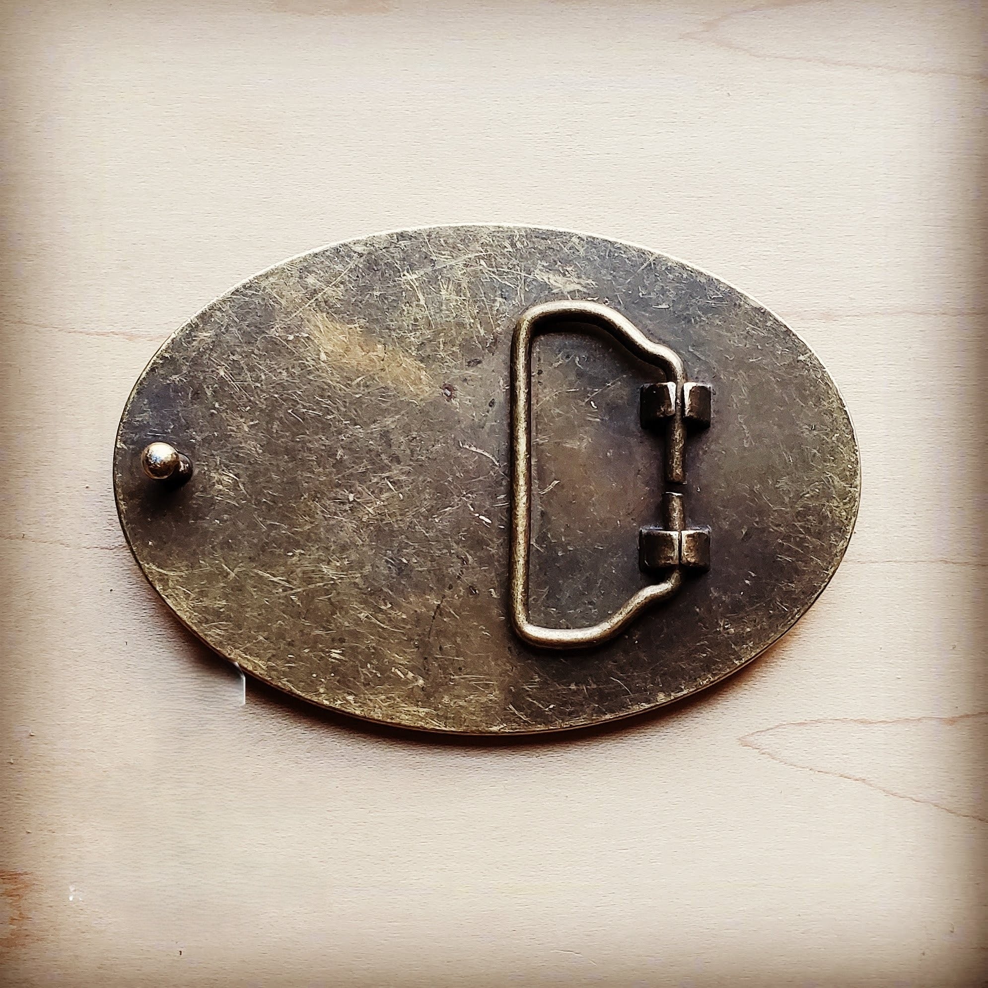 Rope Edge Gold Metallic Hair on Hide Leather Belt Buckle 902b