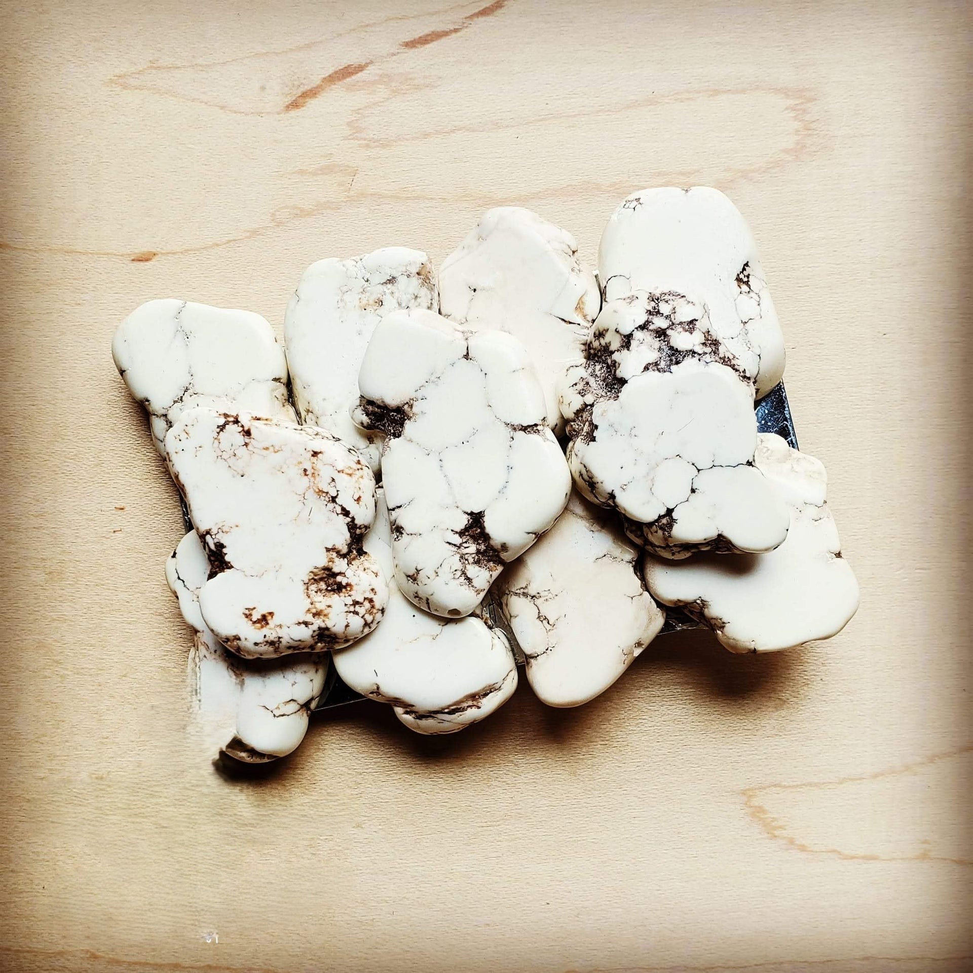 White Turquoise Slab Belt Buckle - Statement
