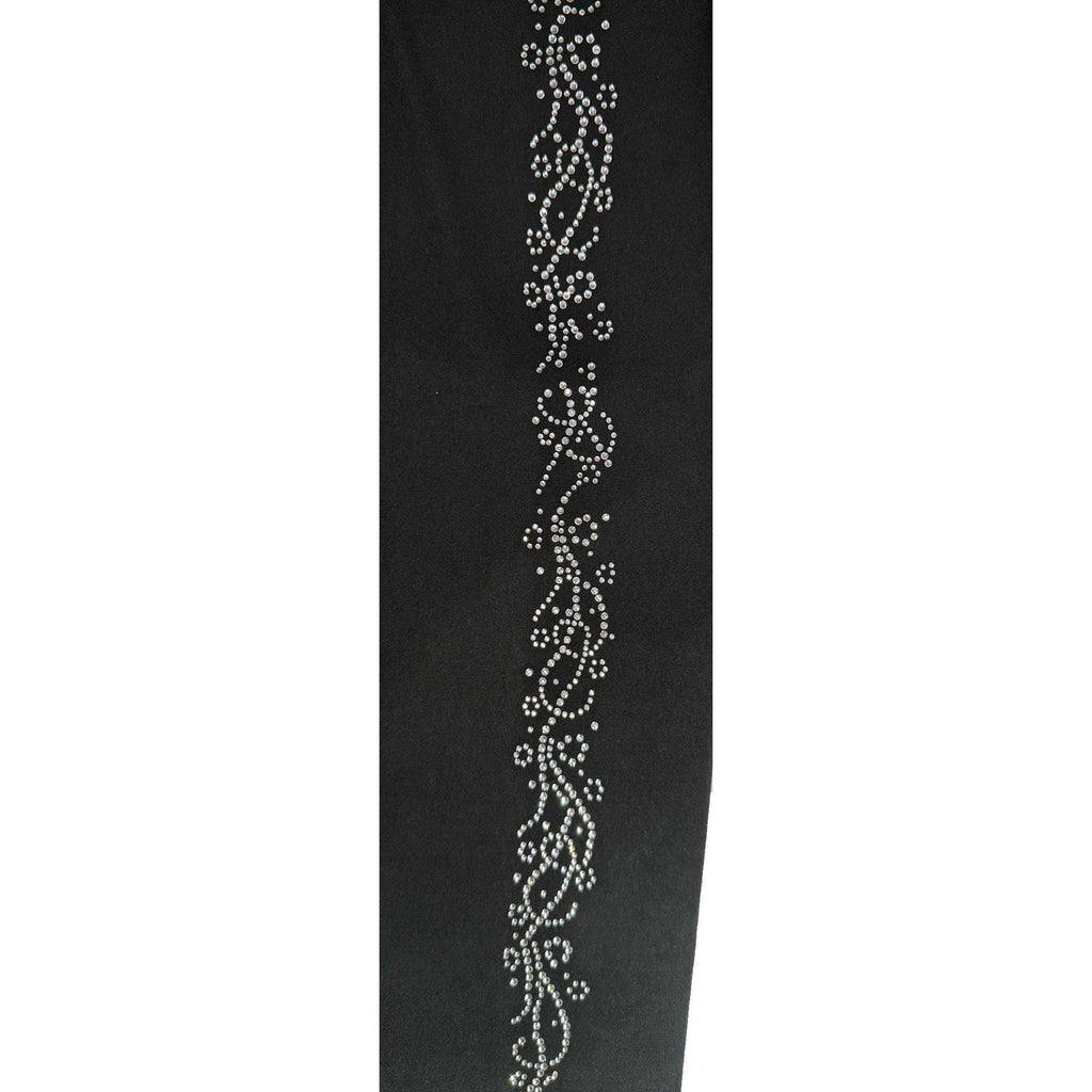 Black Rhinestone Swirl Leggings with Side Pockets