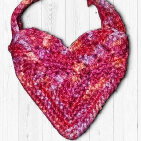 Hand-crafted multi-colored pouch made from Aran Twisted Wool Yarn.