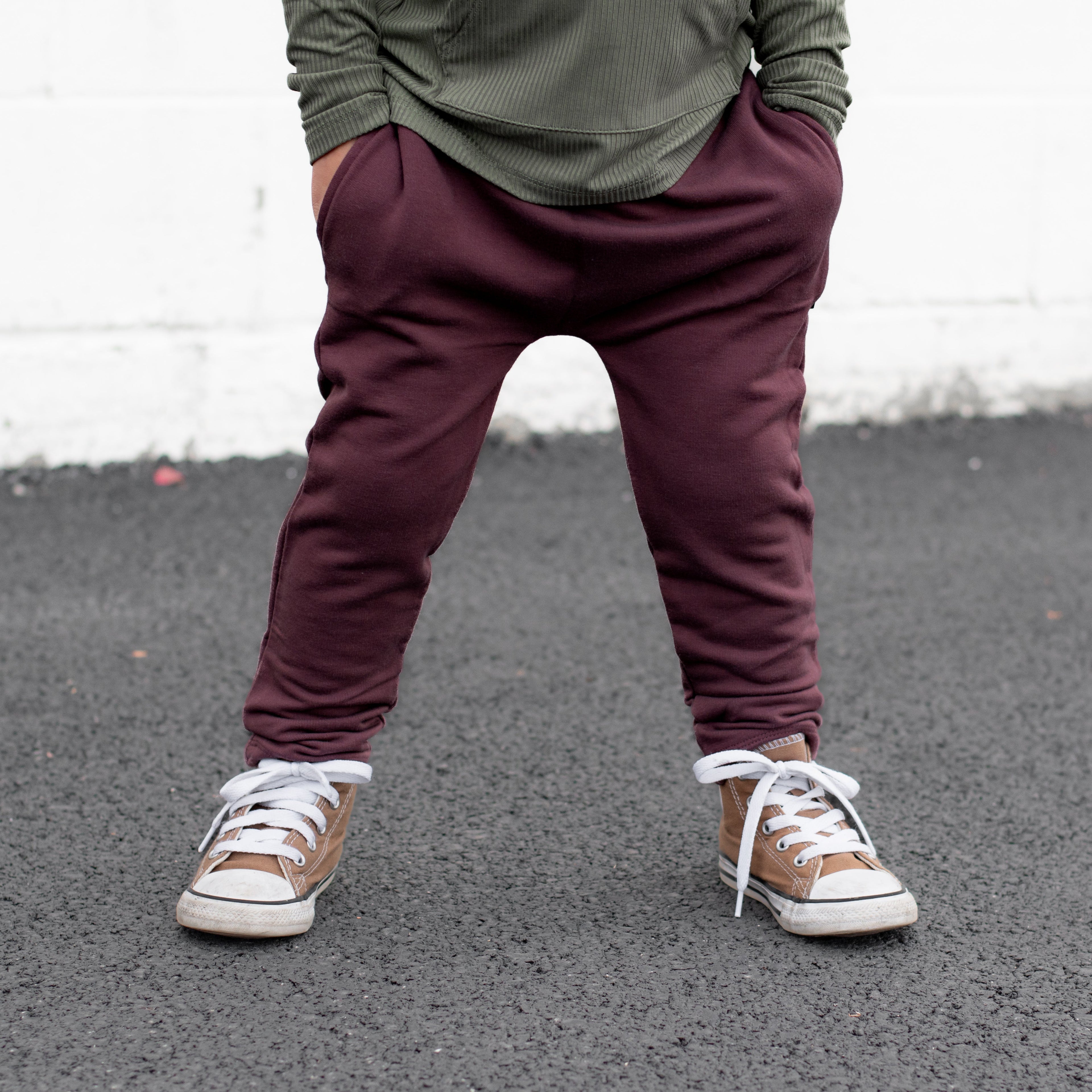 HAREM PANTS- Black Cherry