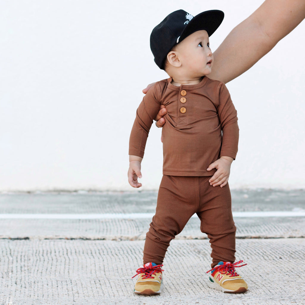 HENLEY LONG SLEEVE- Sienna