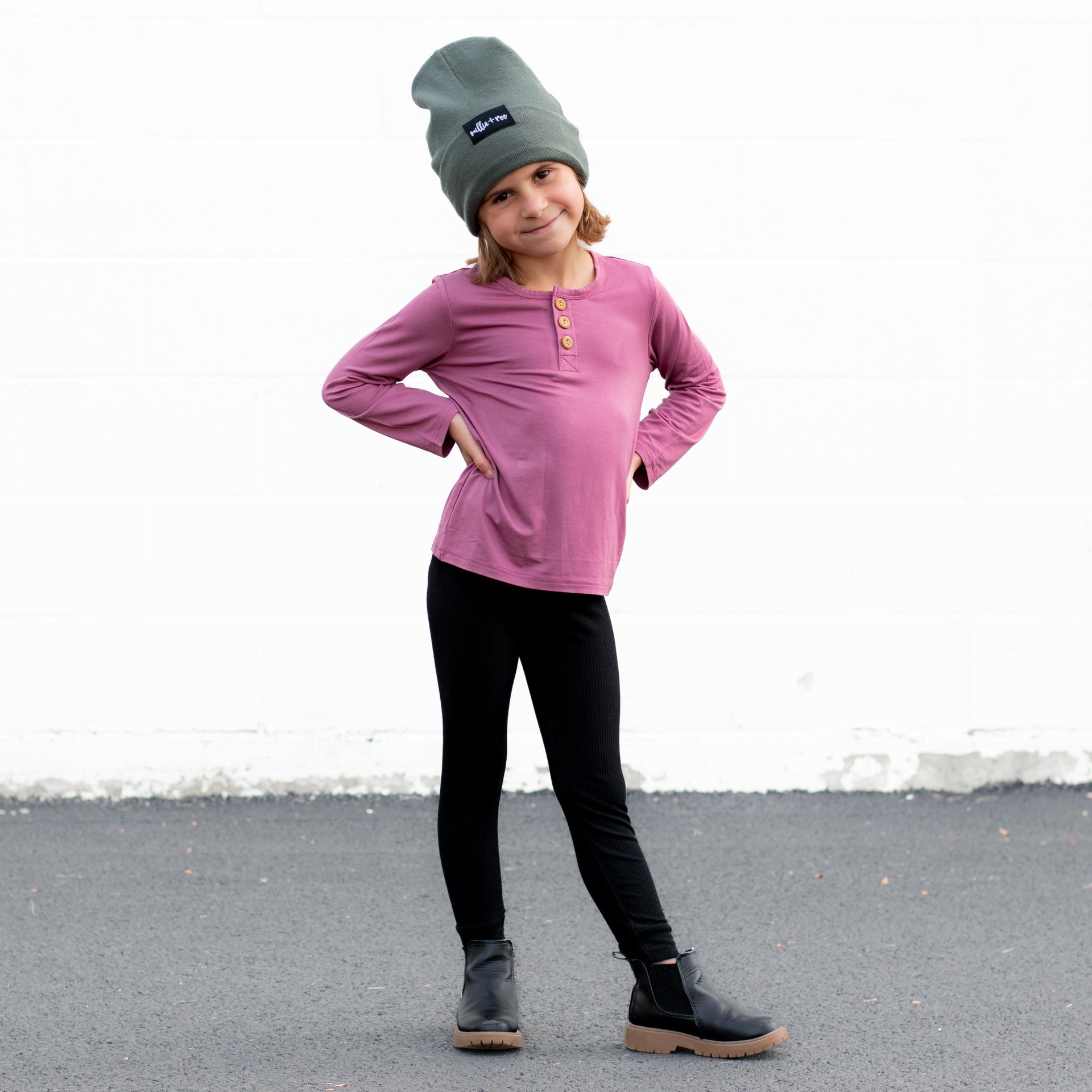 HENLEY LONG SLEEVE- Mauve