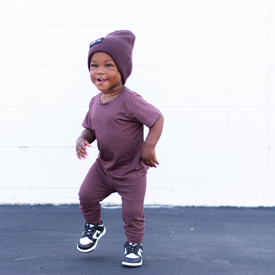 BAMBOO RIB LEGGINGS- Black Cherry