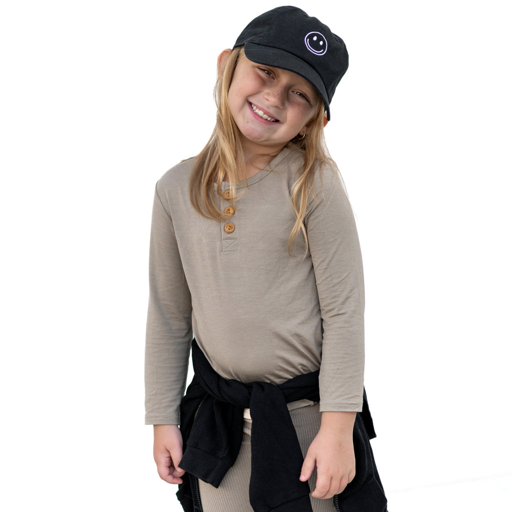 HENLEY LONG SLEEVE- Mushroom