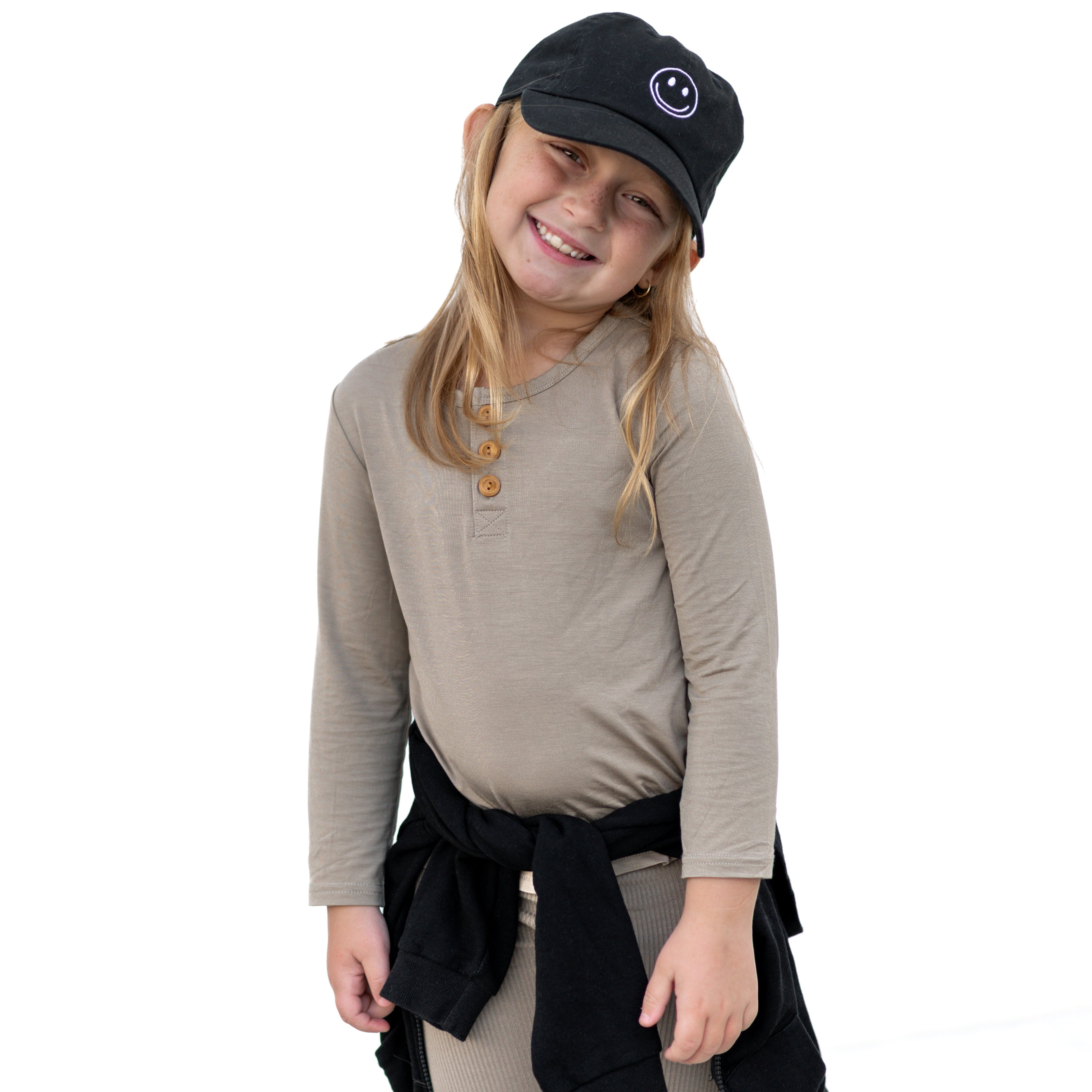 HENLEY LONG SLEEVE- Mushroom