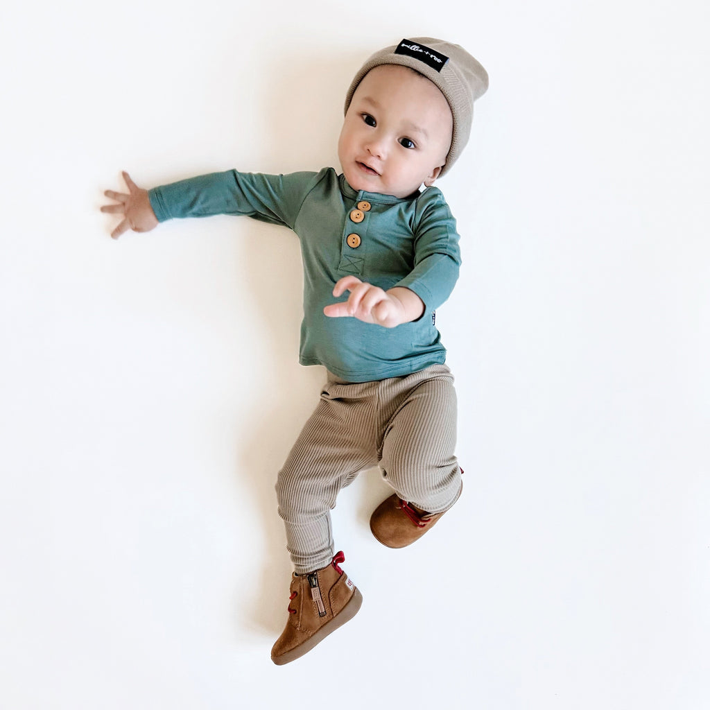 BAMBOO RIB LEGGINGS- Mushroom