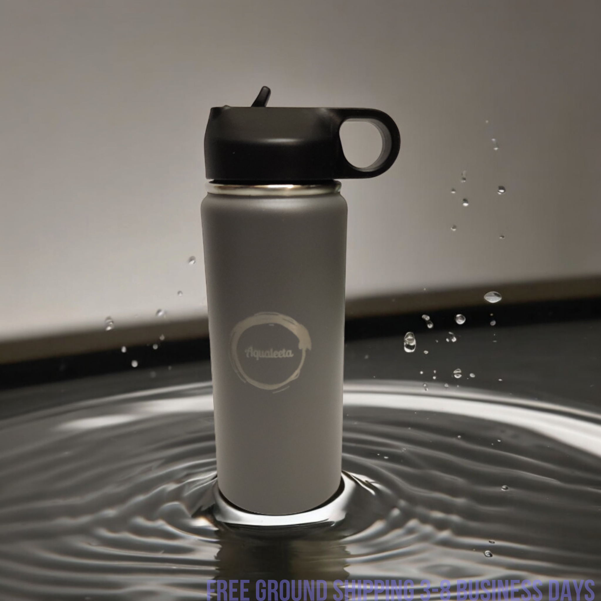 Aqualeeta 16oz insulated water bottle stainless steel. Ship from USA