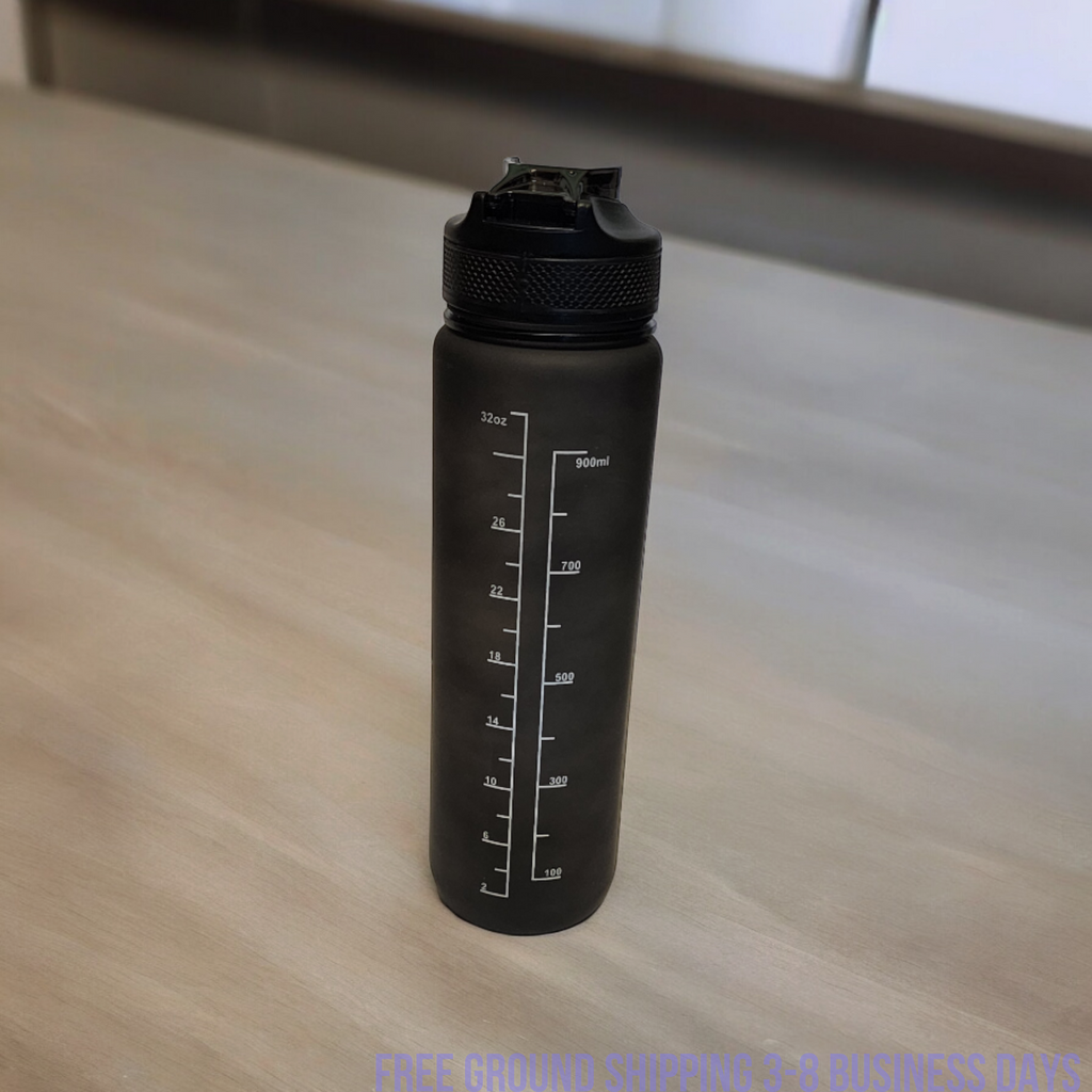 Aqualeeta Sports Motivational Drinking WaterBottle With Time Marker 32Oz BPA Free Ship from USA