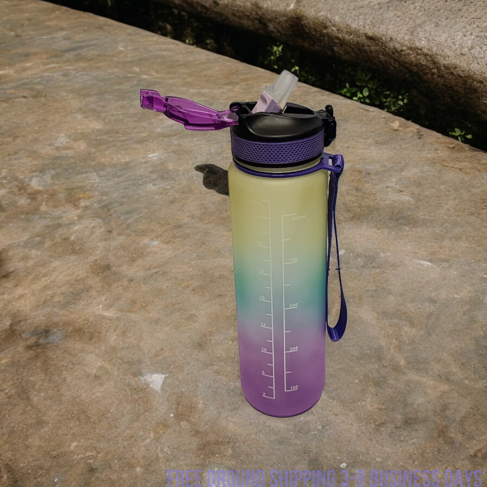 Aqualeeta Sports Motivational Drinking WaterBottle With Time Marker 32Oz BPA Free Ship from USA