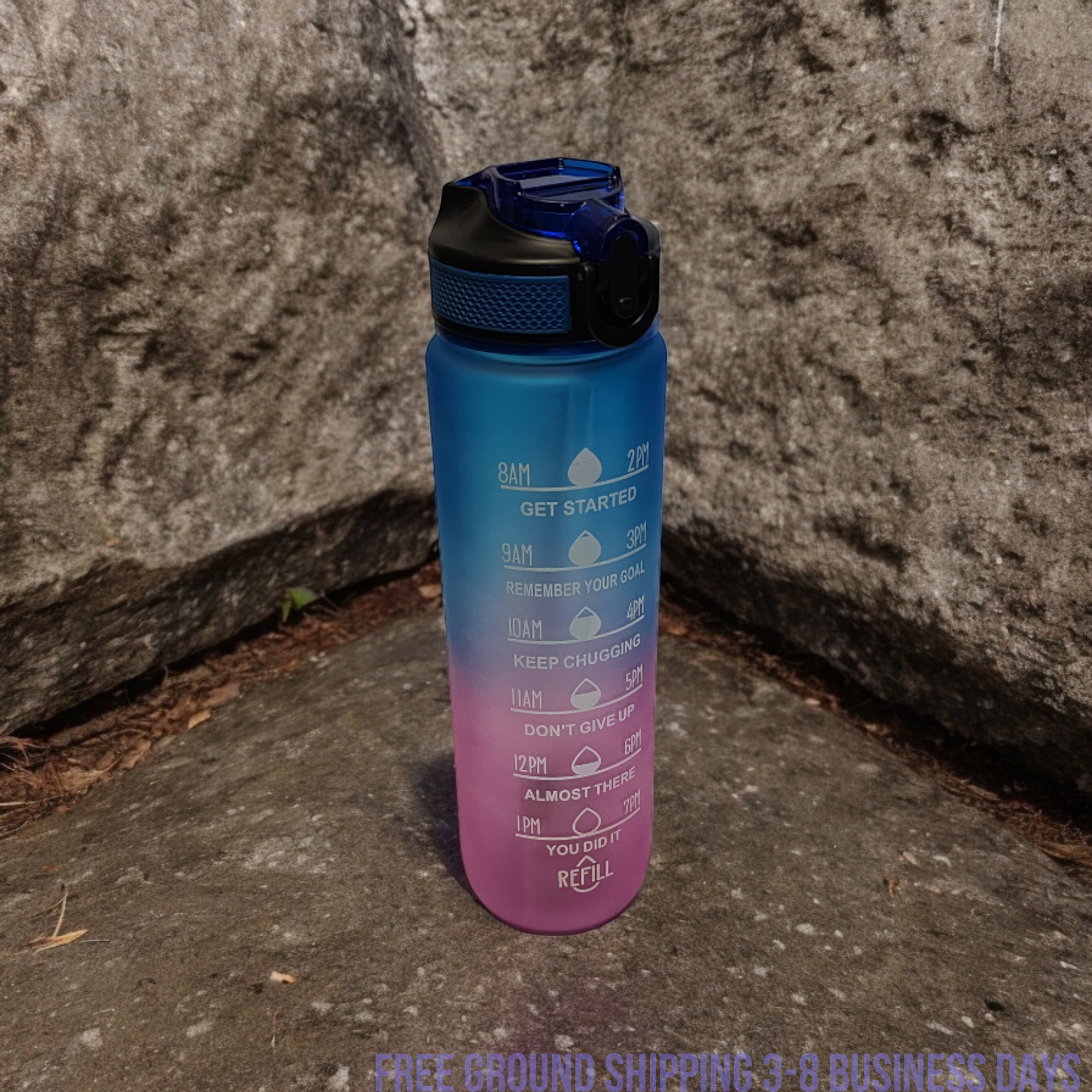 Aqualeeta Sports Motivational Drinking WaterBottle With Time Marker 32Oz BPA Free Ship from USA