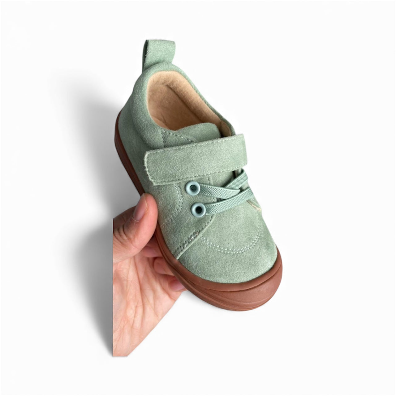 Pre-Order Moss Barefoot Kids Sneakers – Suede Leather, Flexible Sole, Velcro Closure