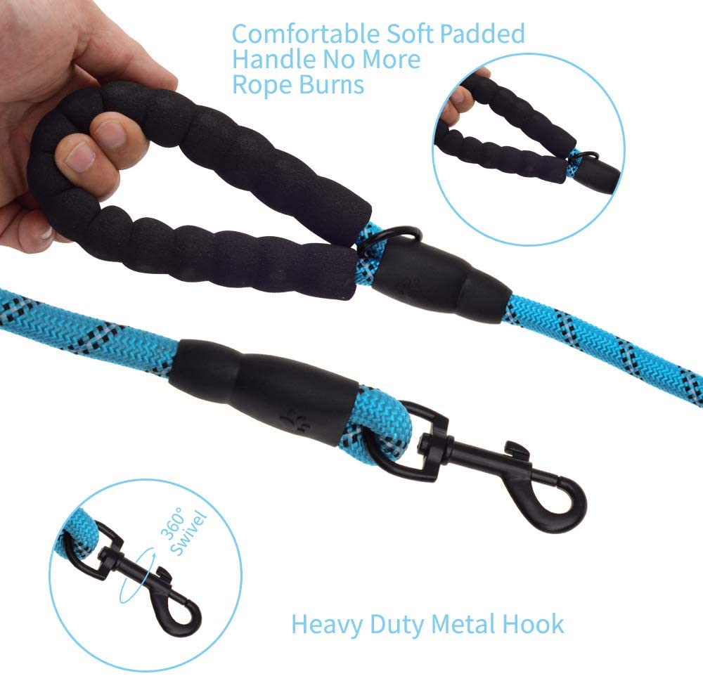 6 FT Dog Leash for Large and Medium Dogs-Blue set of 5