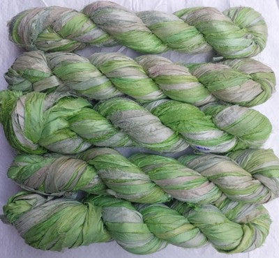Artisan Recycled Sari Silk Ribbon Yarn - Bohemian Crafting Supply