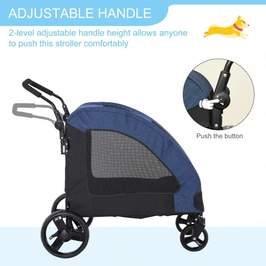 Foldable Pet Stroller with Storage Pocket