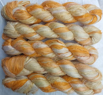 Artisan Recycled Sari Silk Ribbon Yarn - Bohemian Crafting Supply