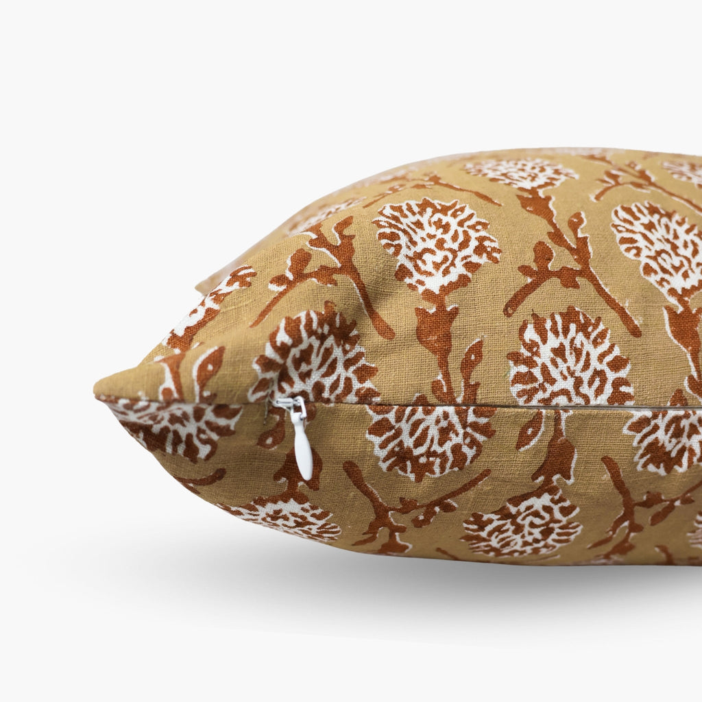 Nikhar Pure Linen Throw Pillow Cover in Chai Brown