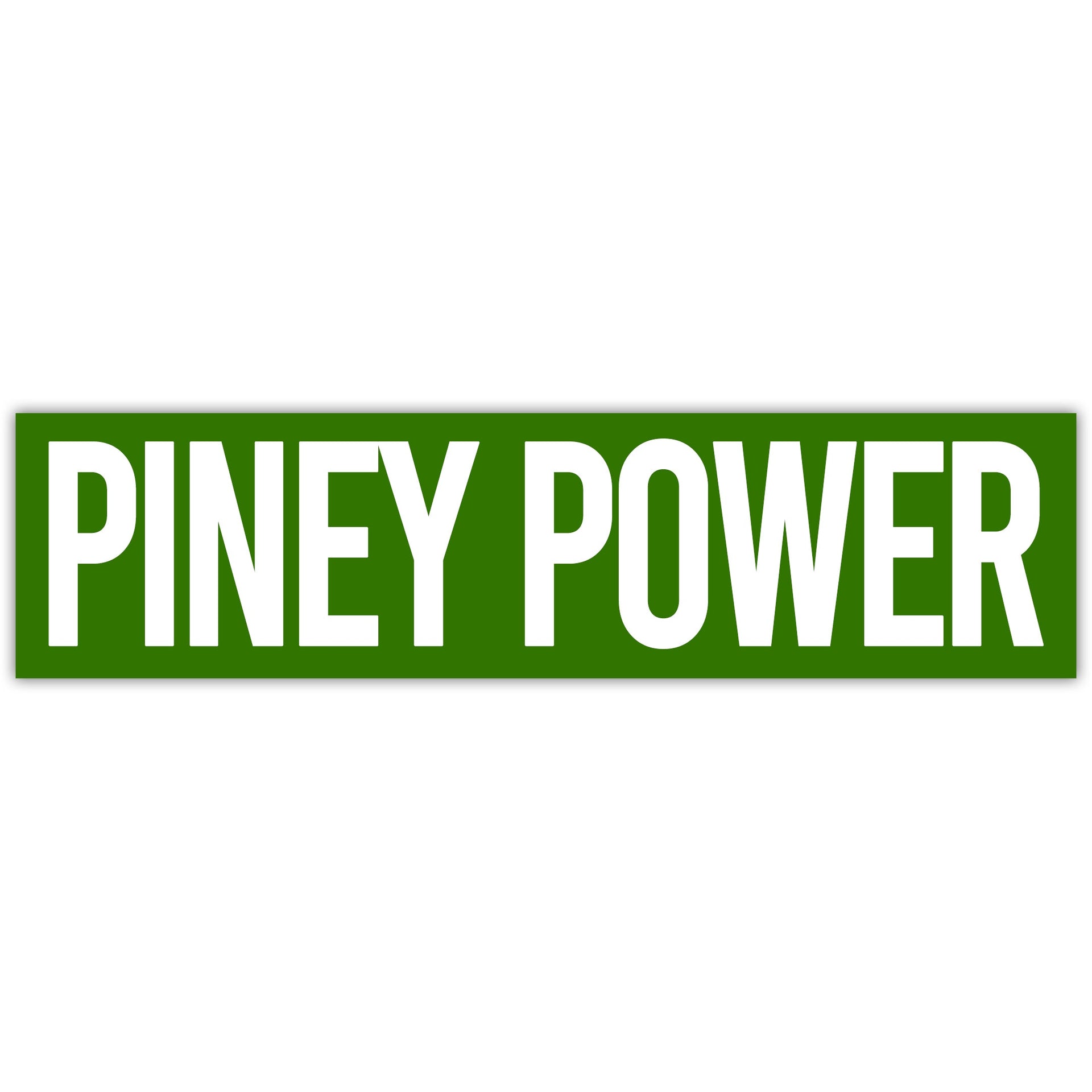 Piney Power decal featuring high-contrast design for Pine Barrens enthusiasts