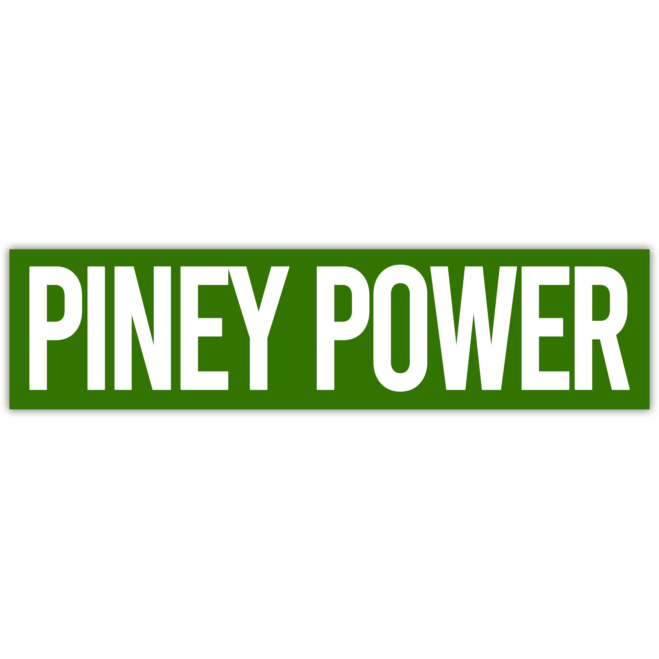 Piney Power decal featuring high-contrast design for Pine Barrens enthusiasts