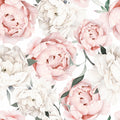 Nailea Floral Wallpaper in Pink, White and Green Shabby-Chic