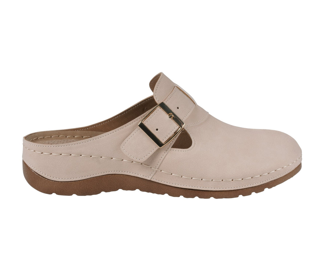 Women's Pippen Natural Clog with Buckle Strap Detail - Image 3