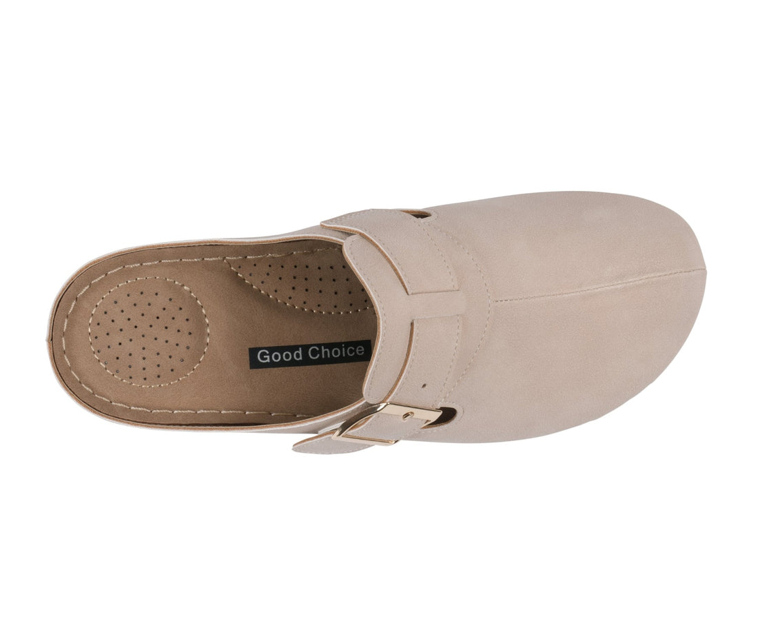 Women's Pippen Natural Clog with Buckle Strap Detail - Image 2
