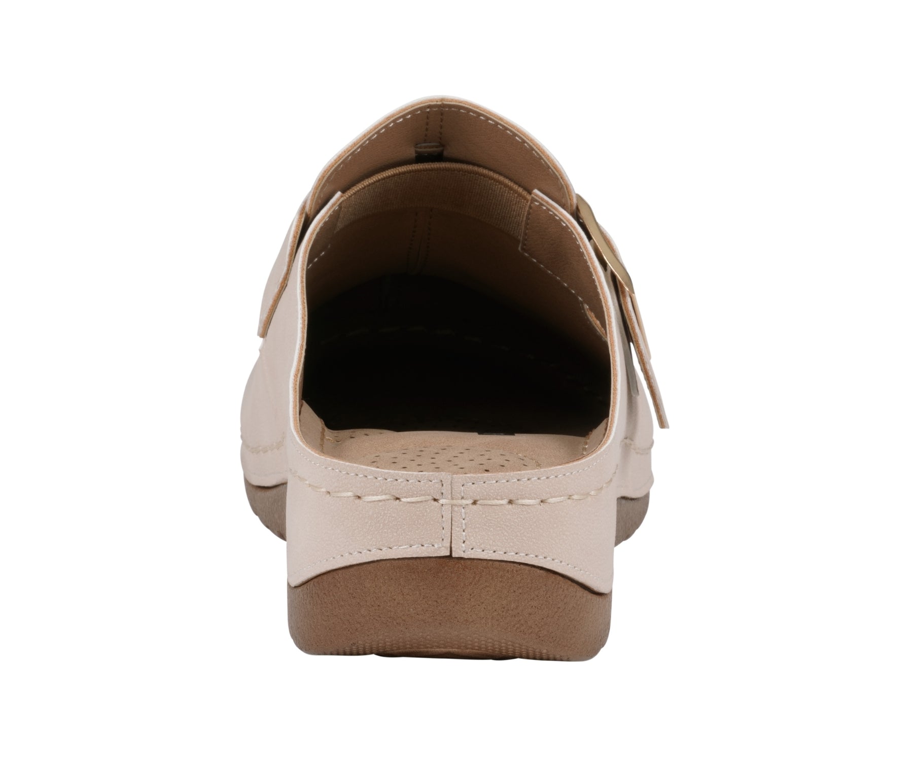 Women's Pippen Natural Clog with Buckle Strap Detail - Image 4