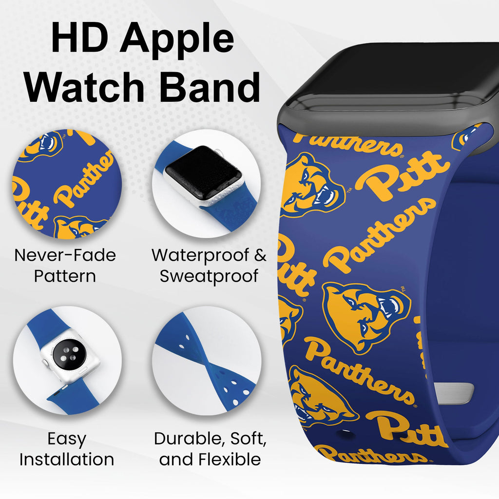 Pittsburgh Panthers HD Apple Watch Band - Collegiate Silicone Strap