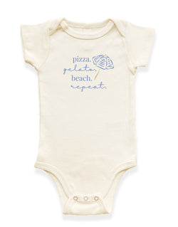 Pizza Gelato Beach Organic Cotton Baby Bodysuit