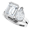 Élodie Two-Stone Engagement Ring featuring a 1 5/8 ctw pear diamond set in platinum
