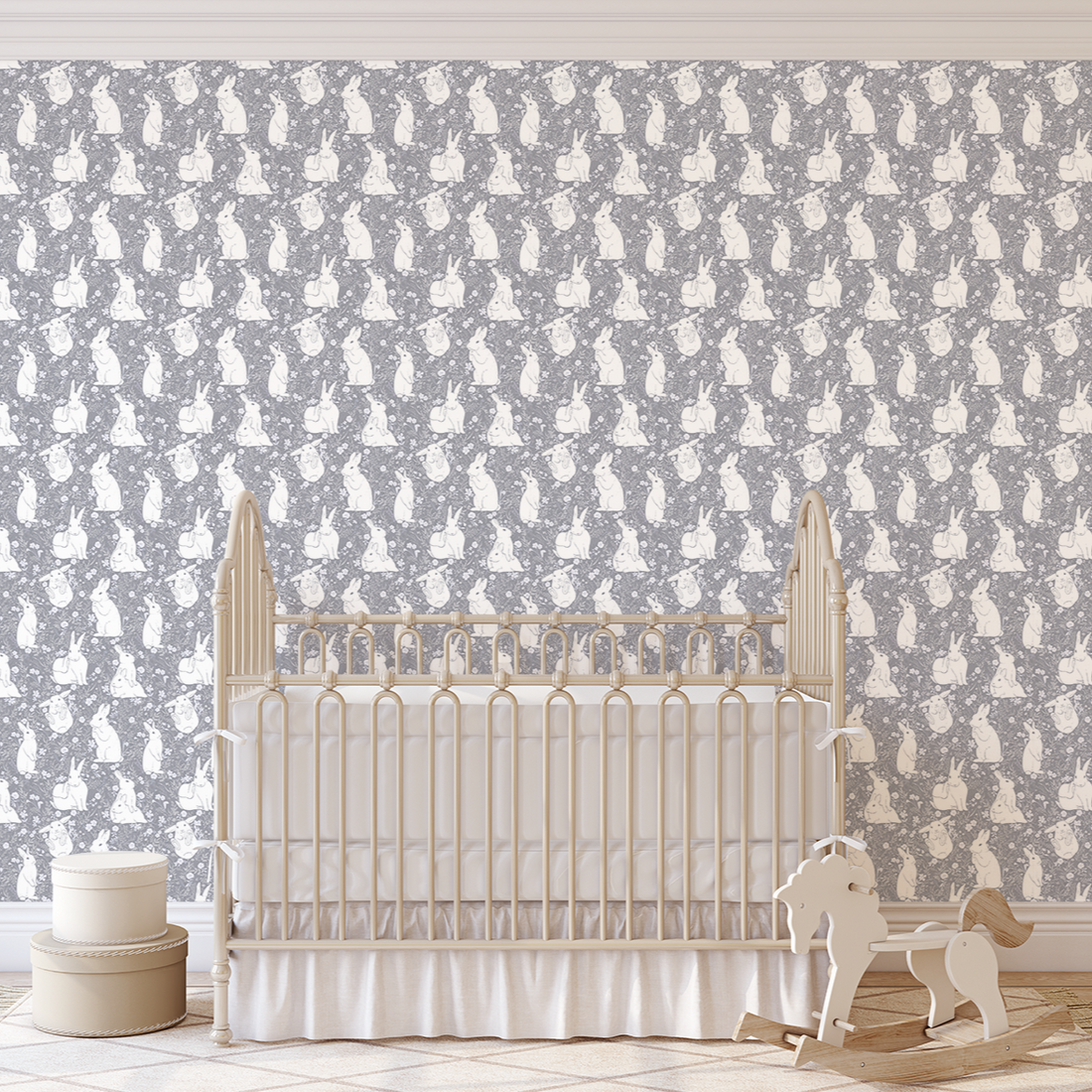 Lulu Floral Removable Wallpaper in Dusty-Rose and Sage-Green