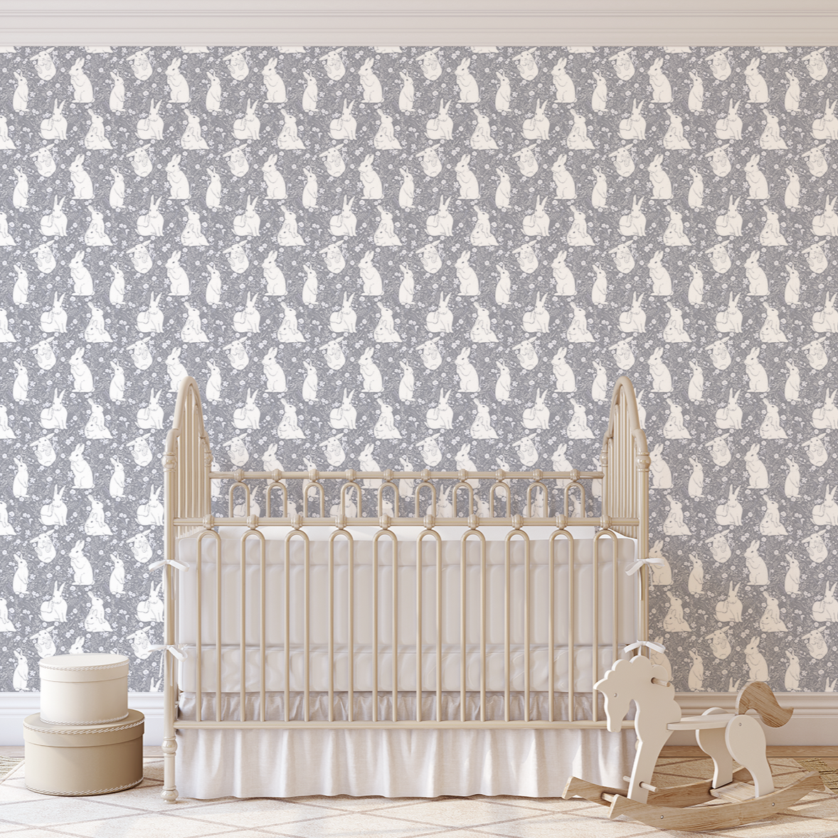 Lulu Floral Removable Wallpaper in Dusty-Rose and Sage-Green