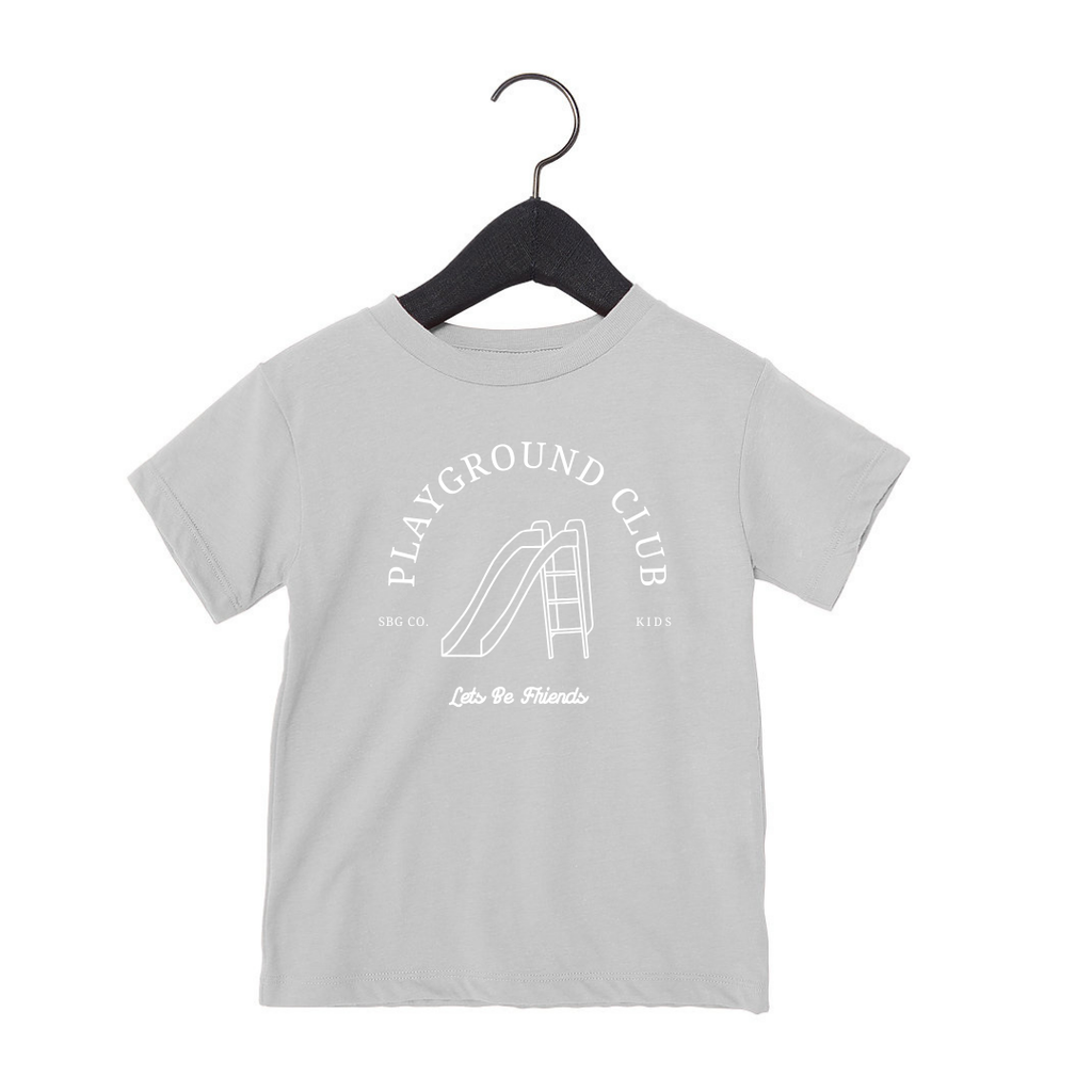 The Playground Club Cotton Tee for Kids - Olive/Light Gray