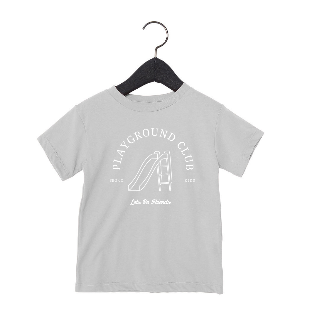 The Playground Club Cotton Tee for Kids - Olive/Light Gray