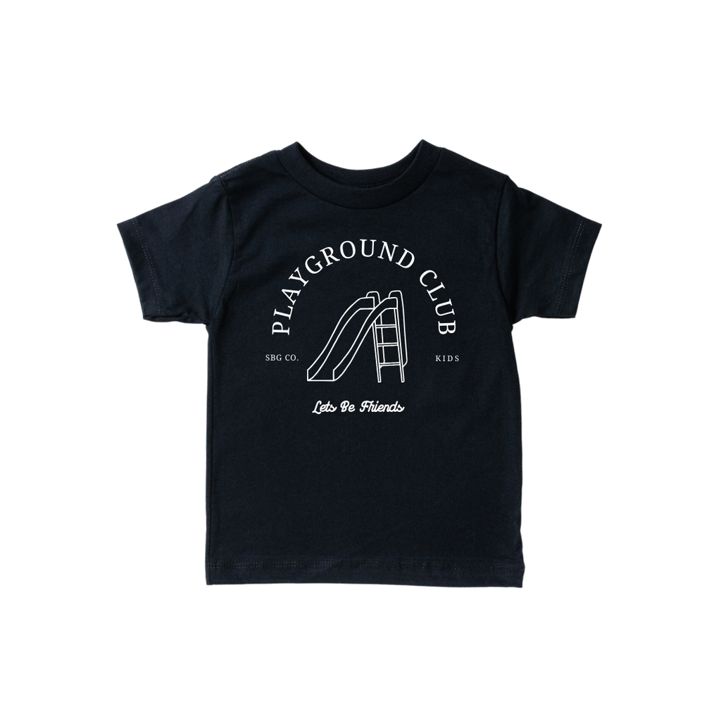 The Playground Club Cotton Tee for Kids - Olive/Light Gray