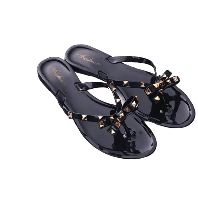 Women's Beach Sandals with Metal Accents