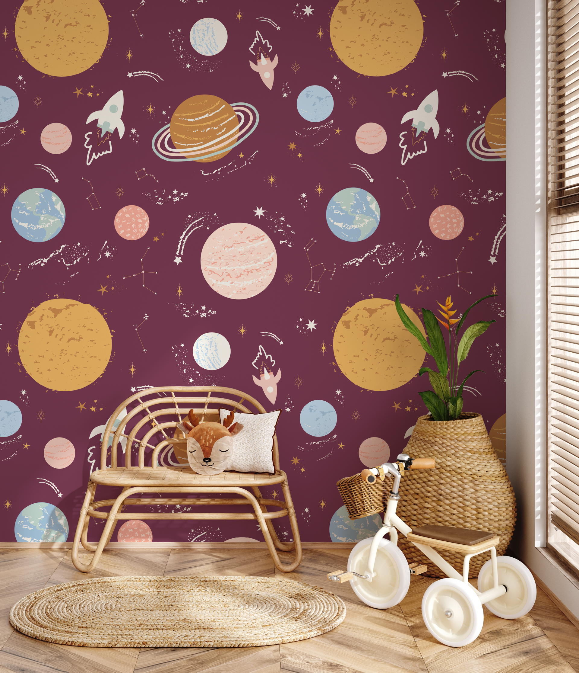 Venus Multi-Color Whimsical Removable Wallpaper