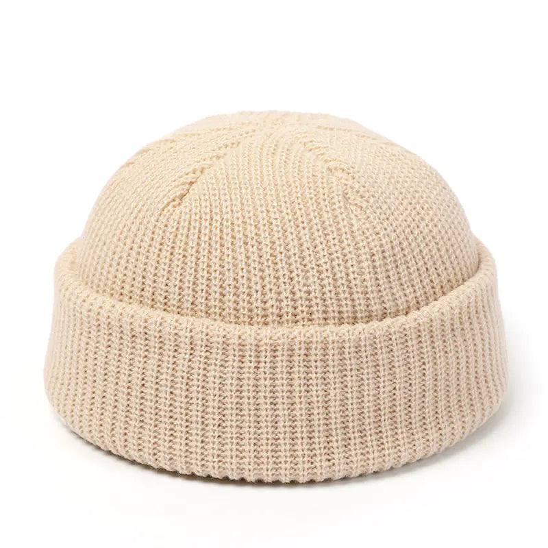Plain Color Knit Beanie for Men and Women Winter