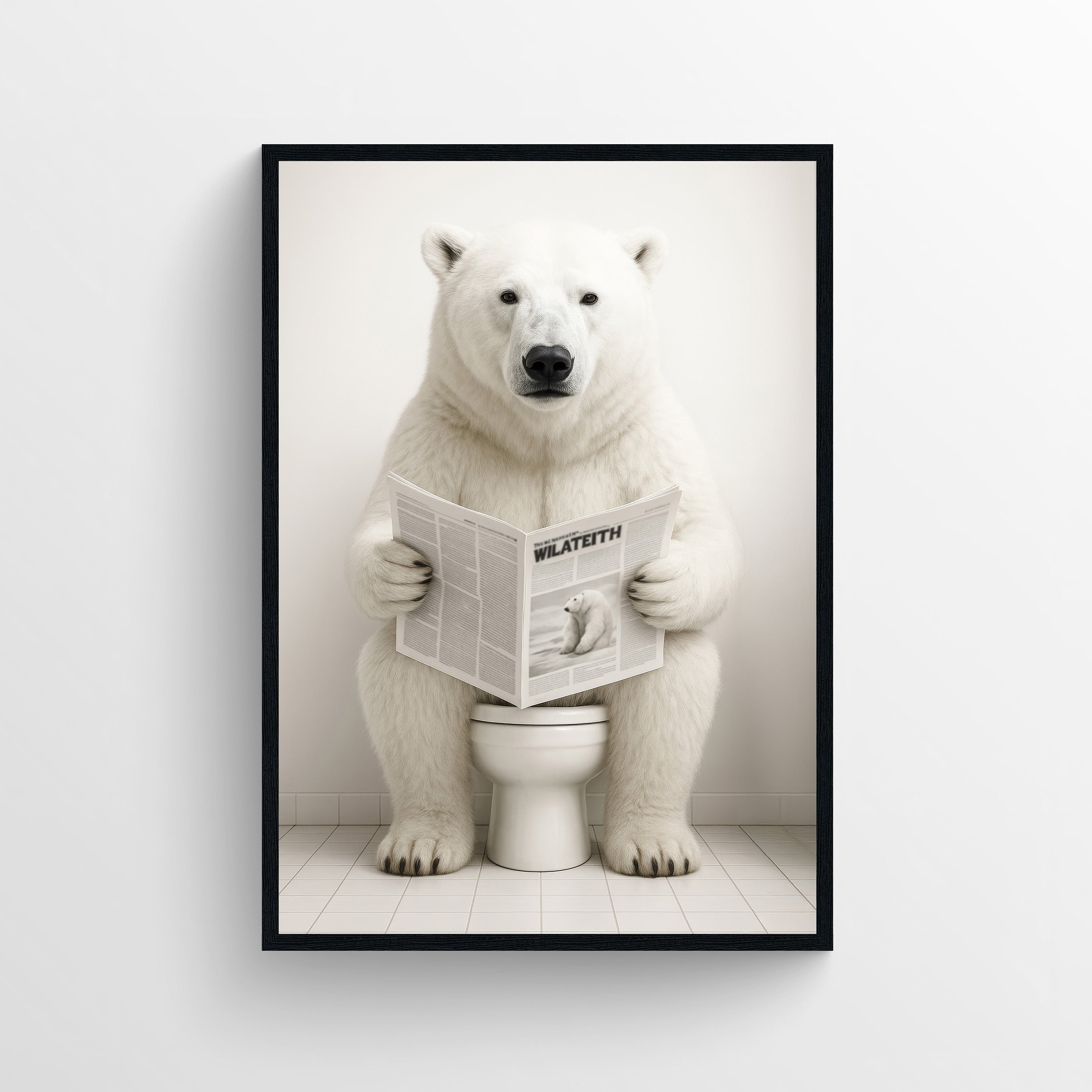 Polar Bear Animal Bathroom Toilet Poster
