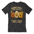 Close up of a Pork Roll Egg and Cheese graphic t-shirt in a comfortable, relaxed fit.