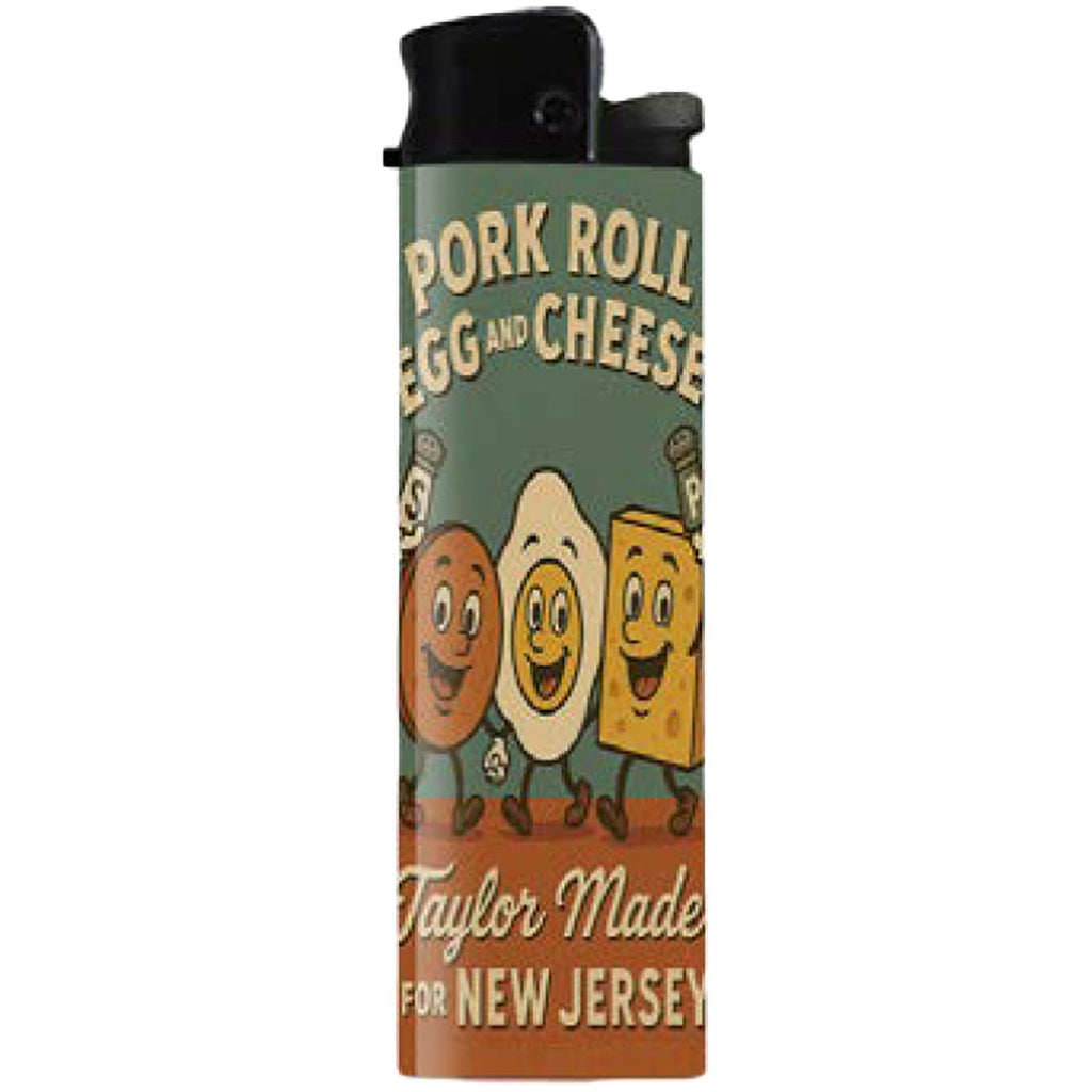 Pork Roll Egg and Cheese Taylor Made Lighter in olive green with vintage-inspired breakfast graphic.