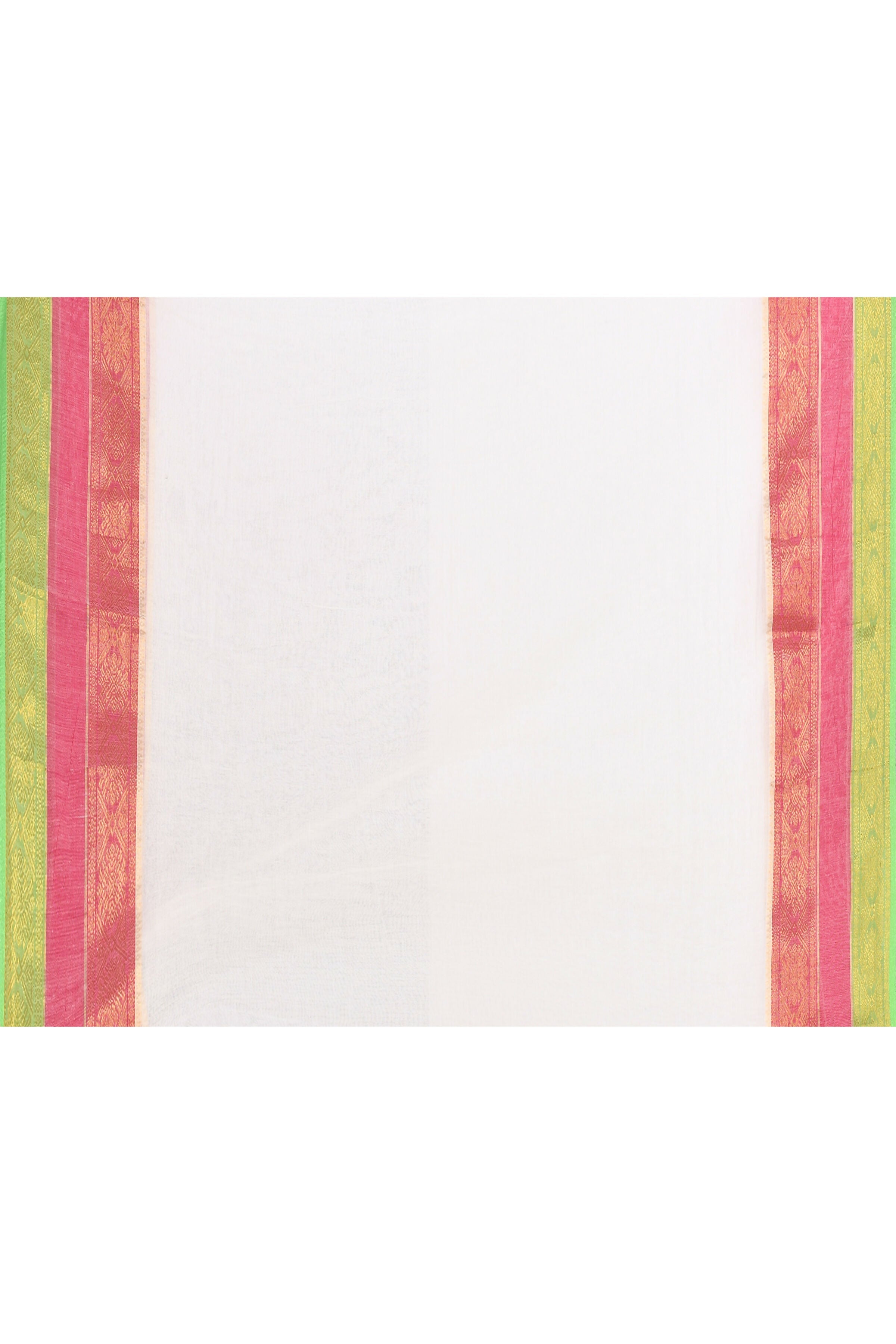 Off White Cotton Saree with Embellished Zari Border