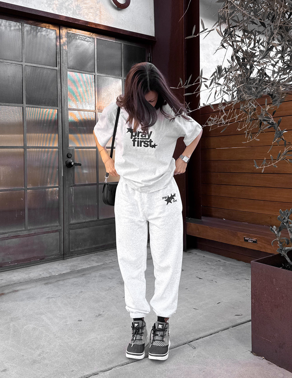 Pray First Heavyweight Cotton Tee - Structured Boxy Fit