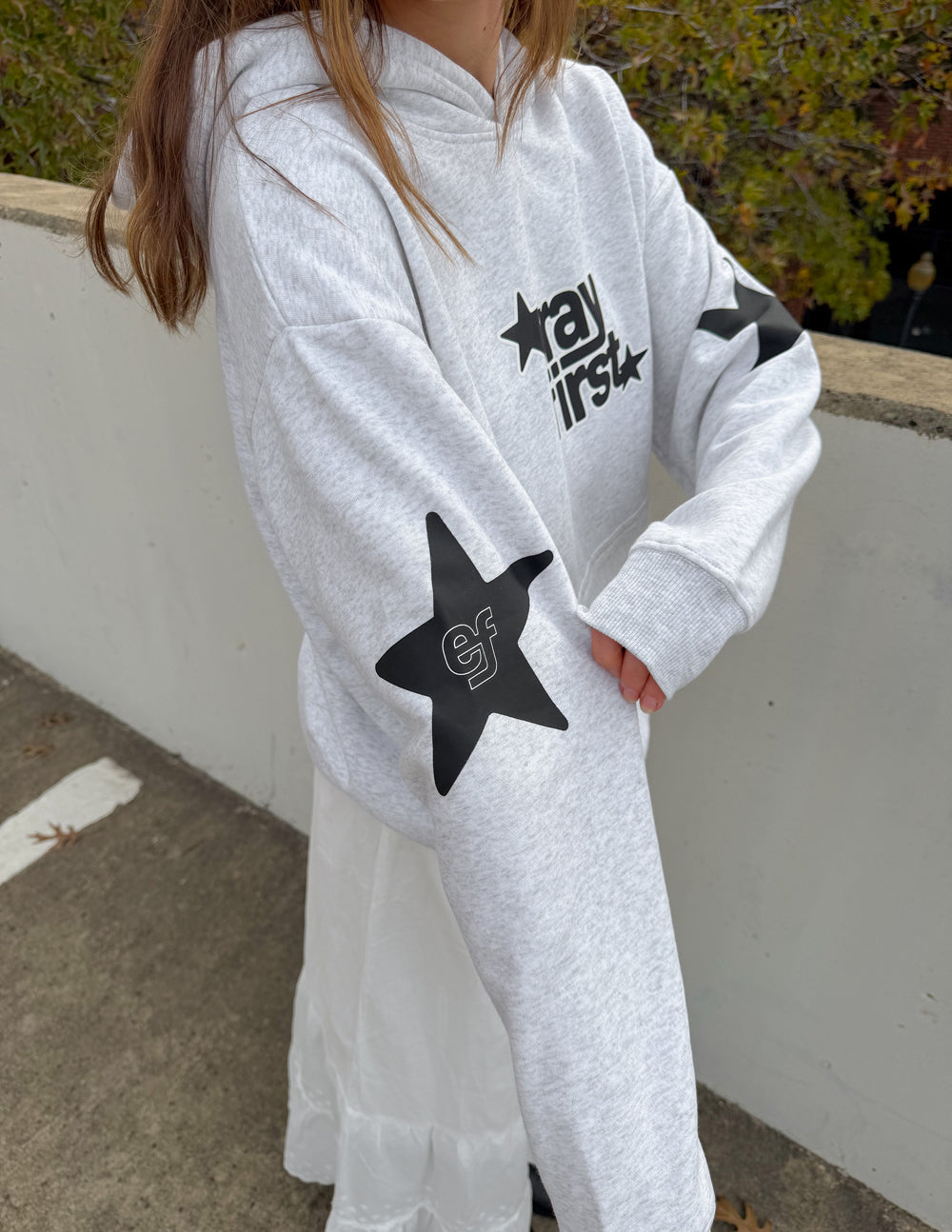 Pray First Unisex Hoodie - Grey & Black Streetwear Pullover